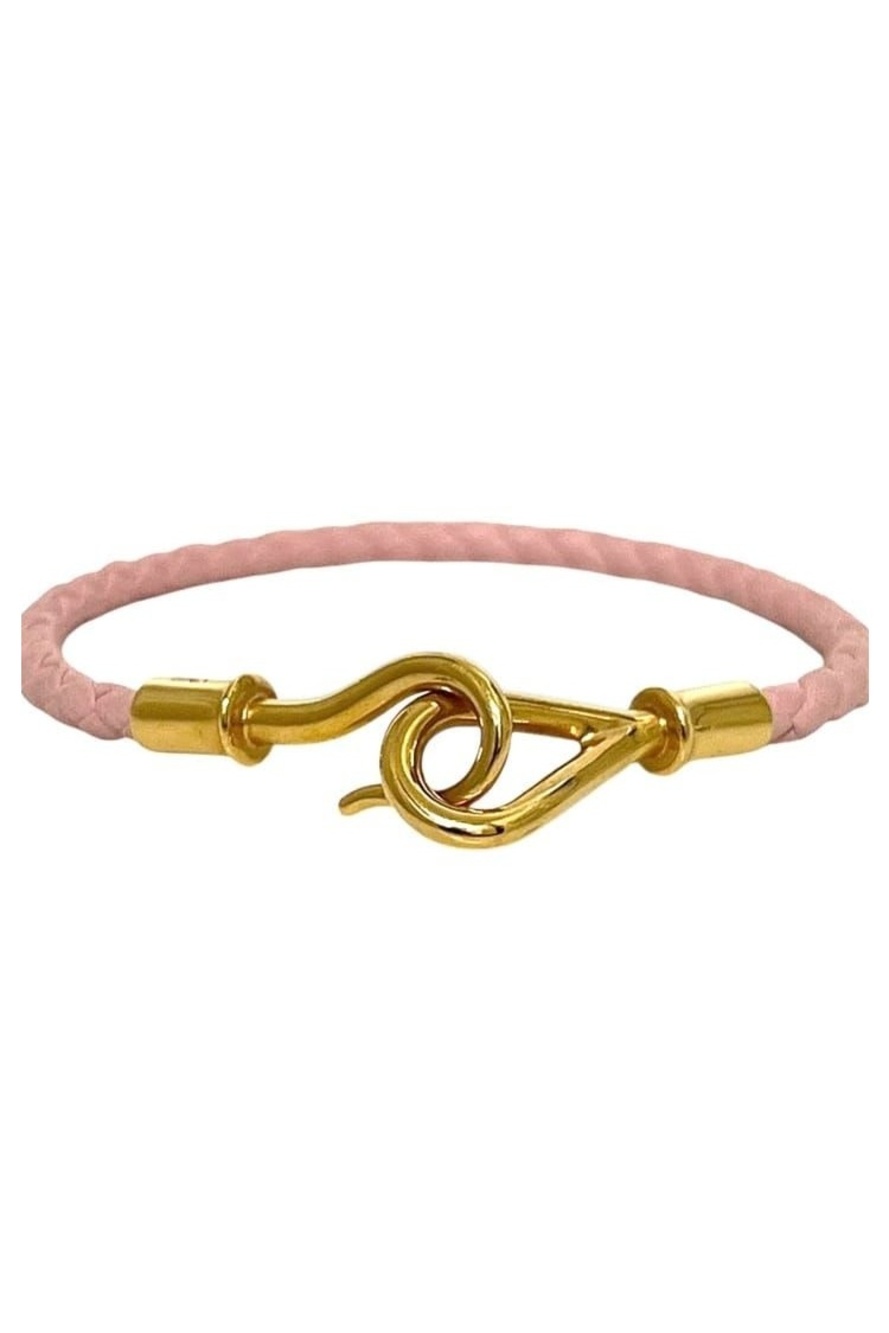 Hermes Bracelet Jumbo Leather Metal Pink Gold